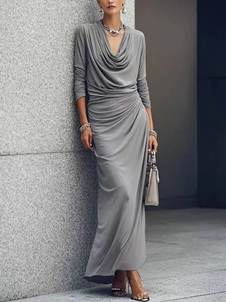 Agnes Draped Cowl Maxi Dress