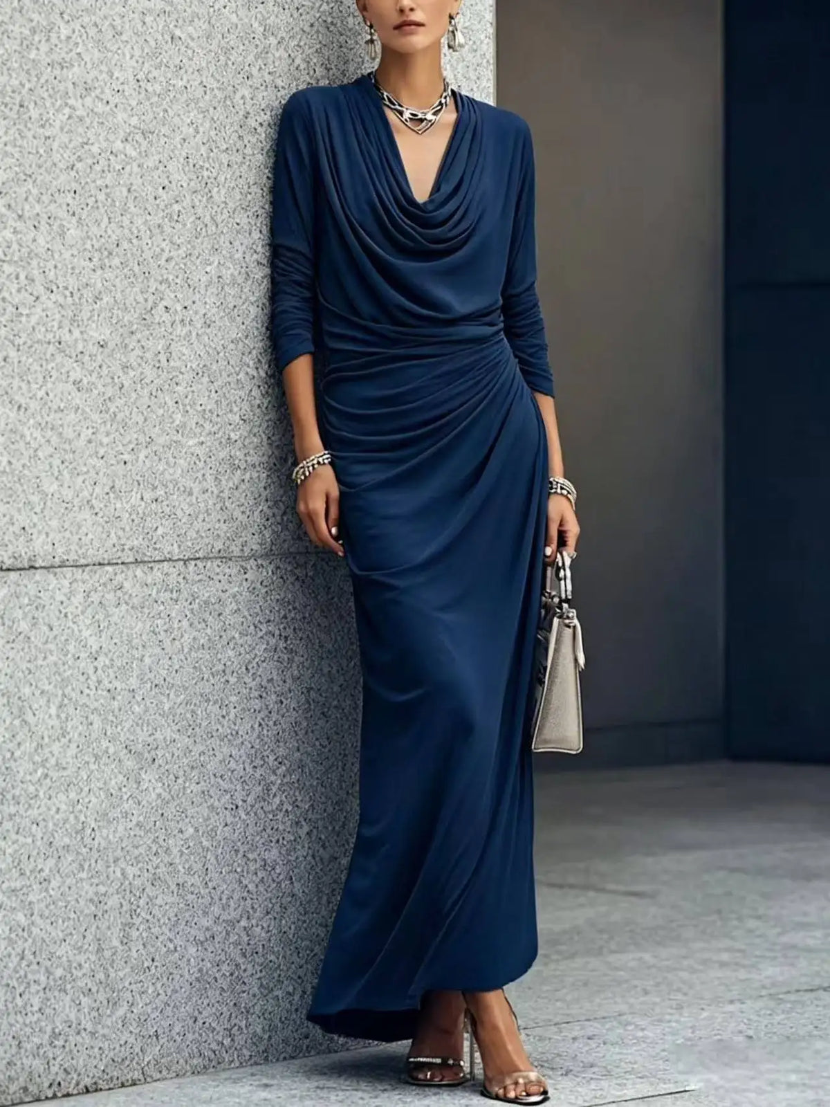 Agnes Draped Cowl Maxi Dress