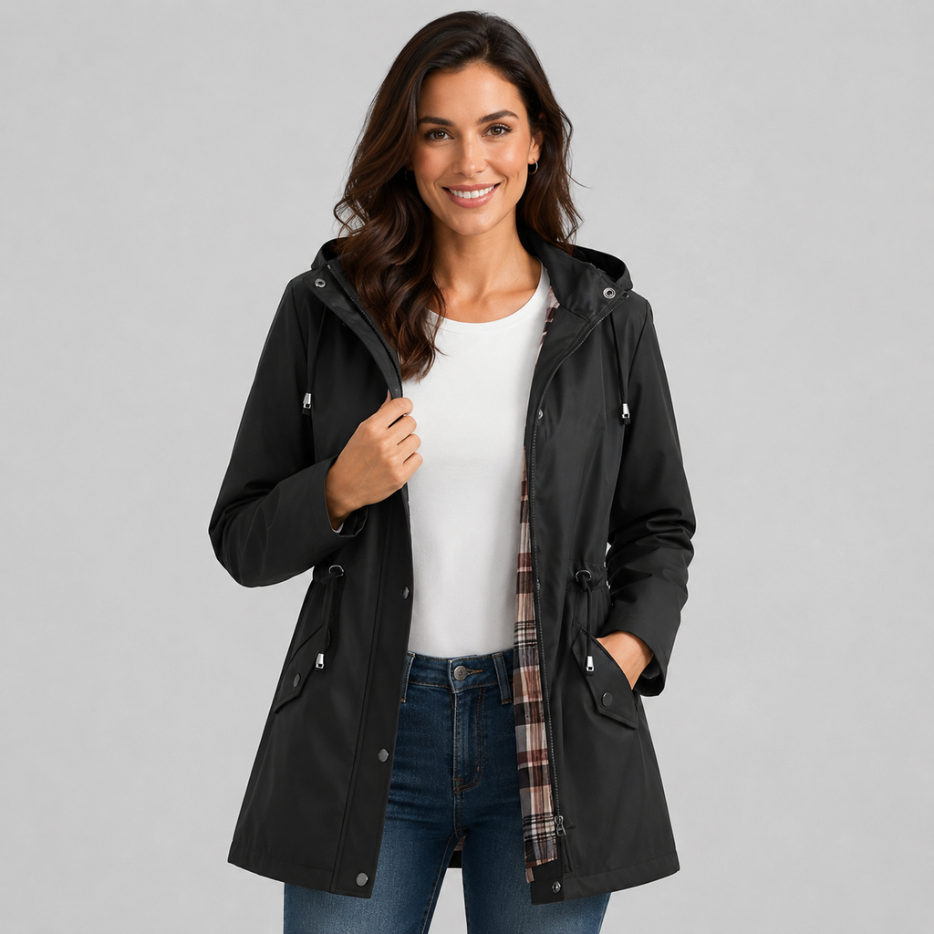 Cosima Drawstring Waist Raincoat