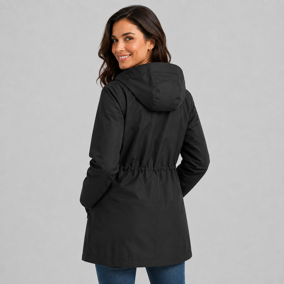 Cosima Drawstring Waist Raincoat