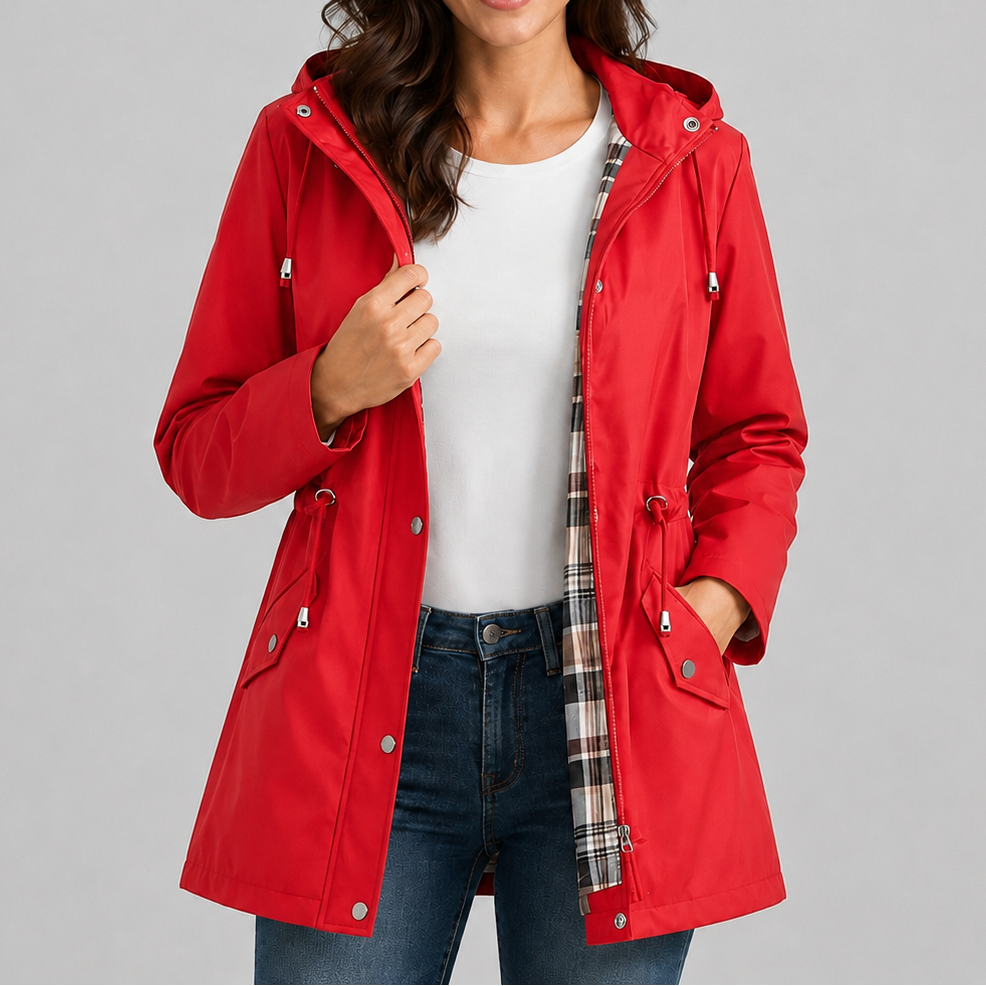 Cosima Drawstring Waist Raincoat