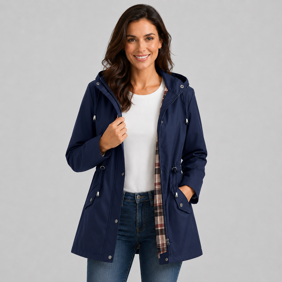 Cosima Drawstring Waist Raincoat