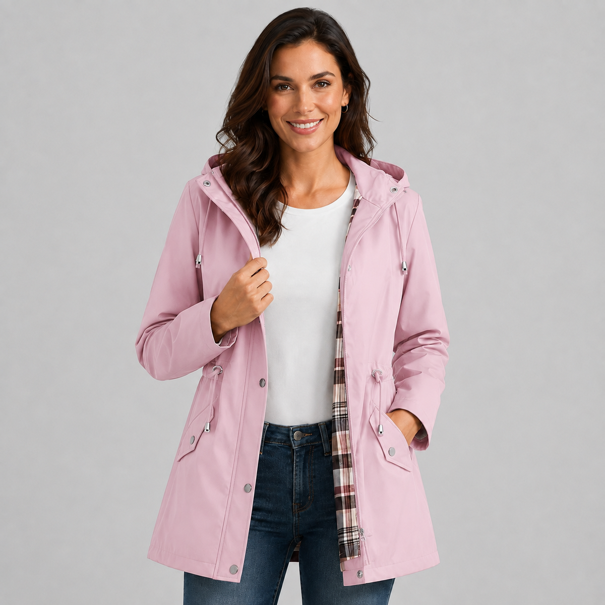 Cosima Drawstring Waist Raincoat