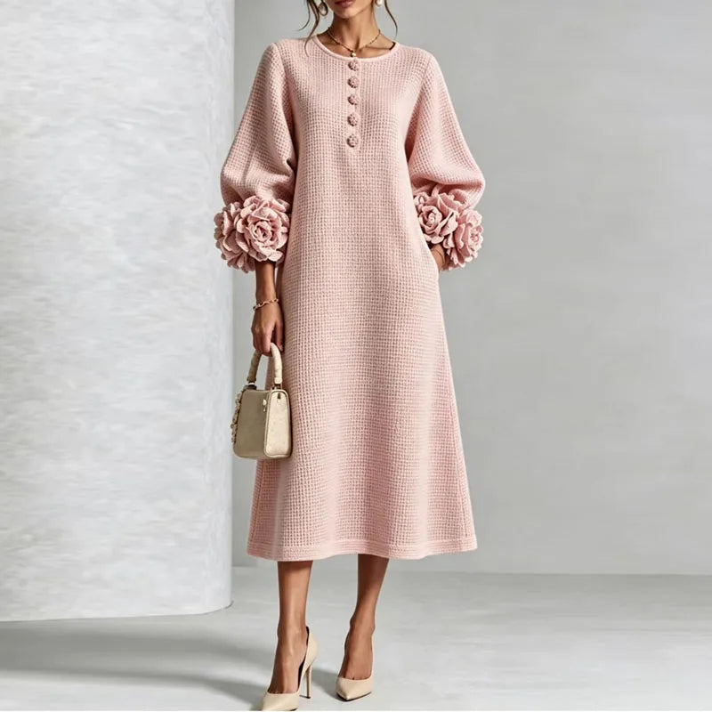 Thalia Button Front Knit Midi Dress