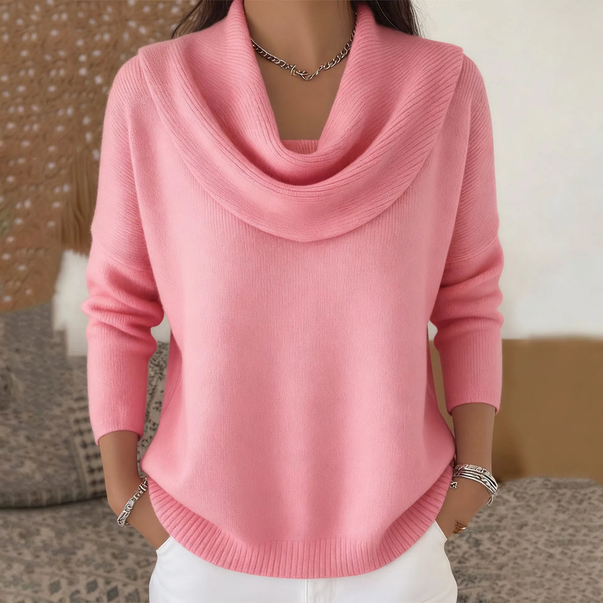 Sorena Cowl Neck Knit Sweater