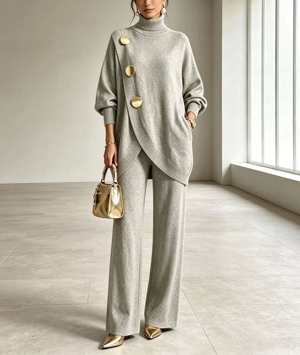 Freya Wrap Front Sweater Set