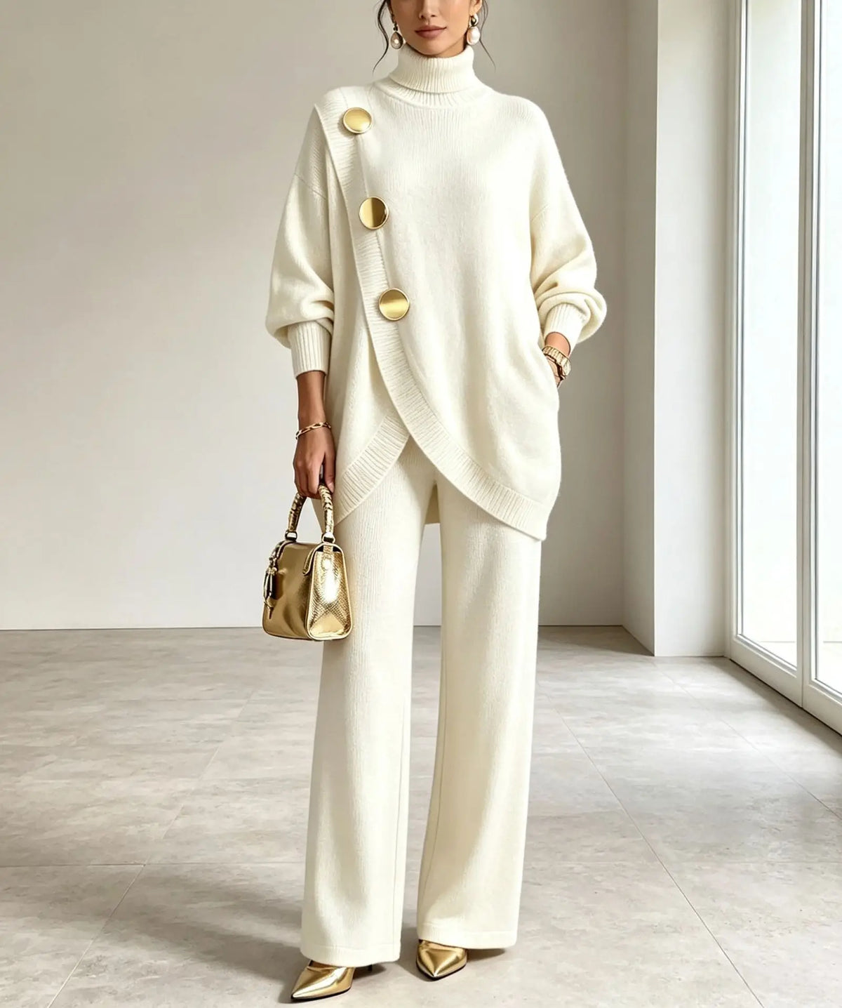 Freya Wrap Front Sweater Set