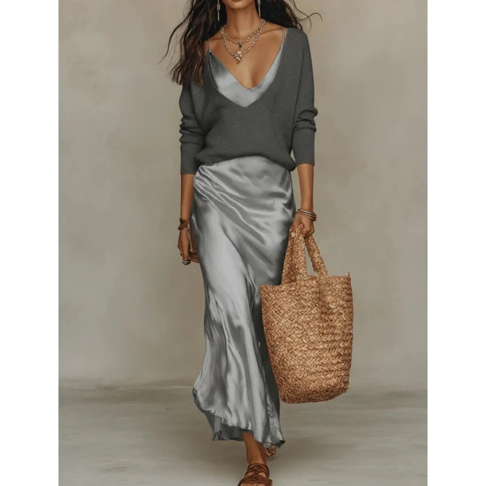 Beyonce Silk Skirt Set