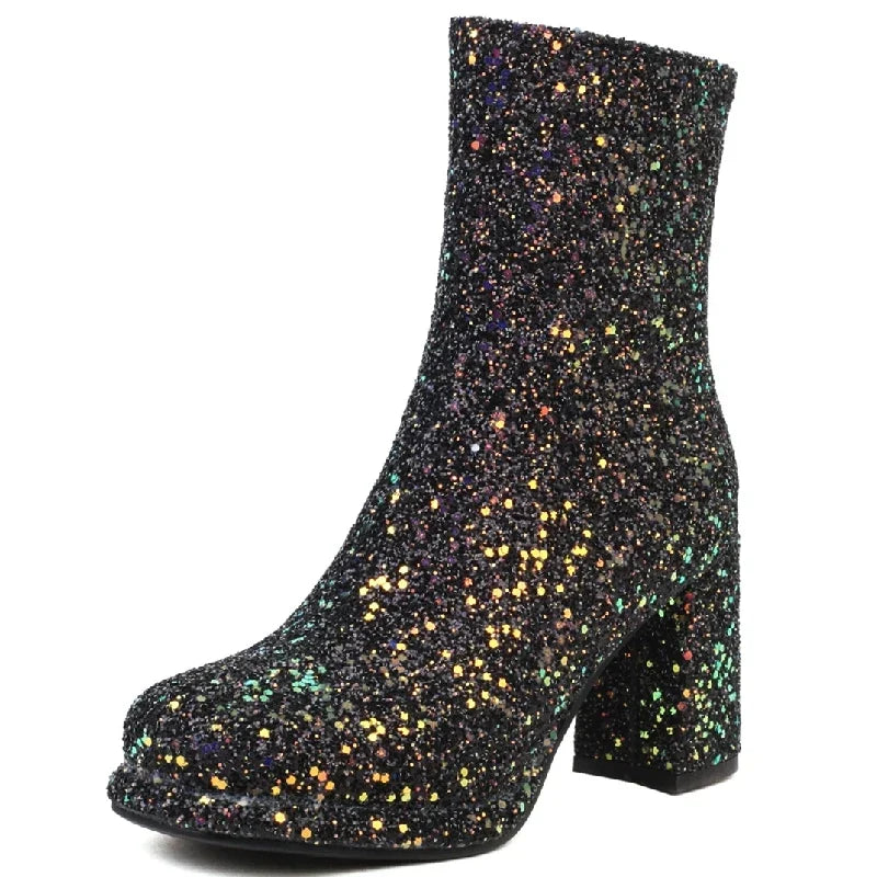 Seraphina Sequin Heel Boots