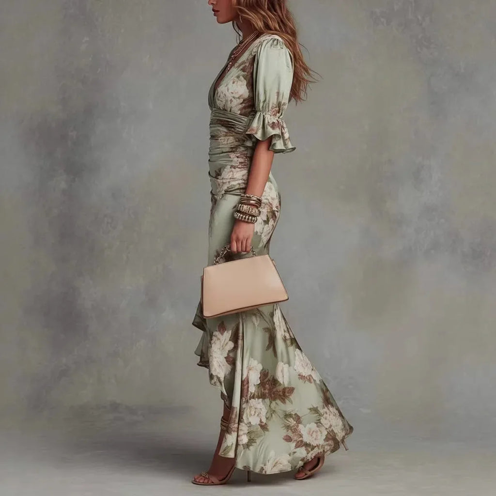Simone V-Neck Maxi Wedding Guest Dress