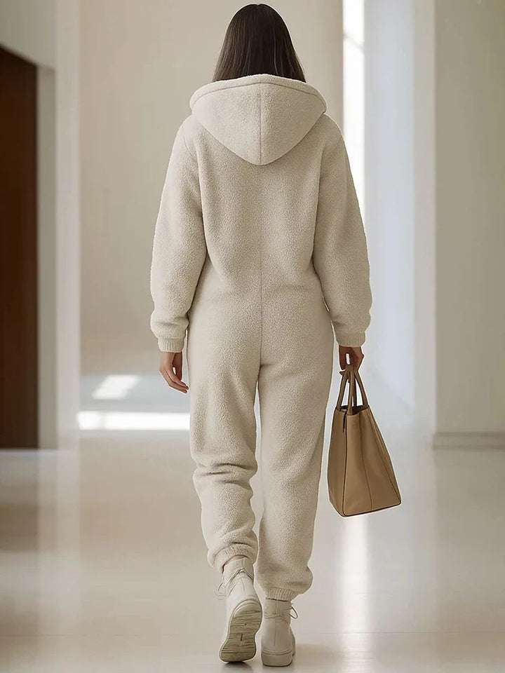 Marisela Zip Front Sherpa Jumpsuit