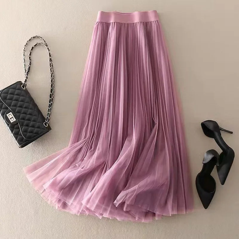 Abigail Pleated Flowy Skirt
