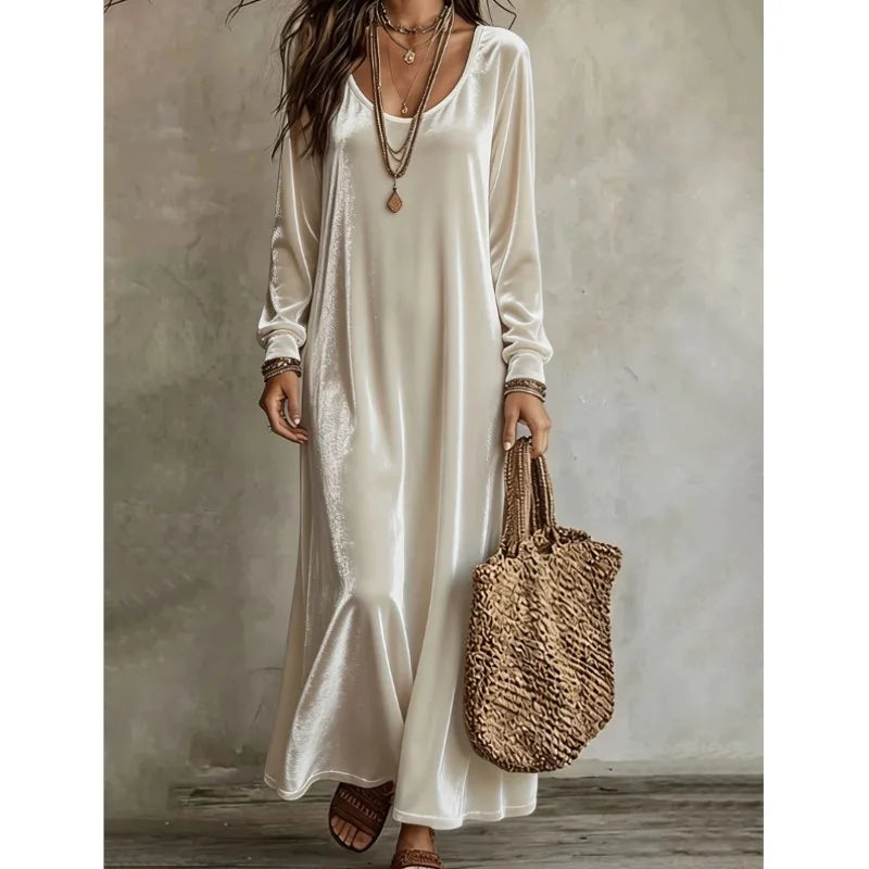 Simone Velvet Finish Maxi Dress