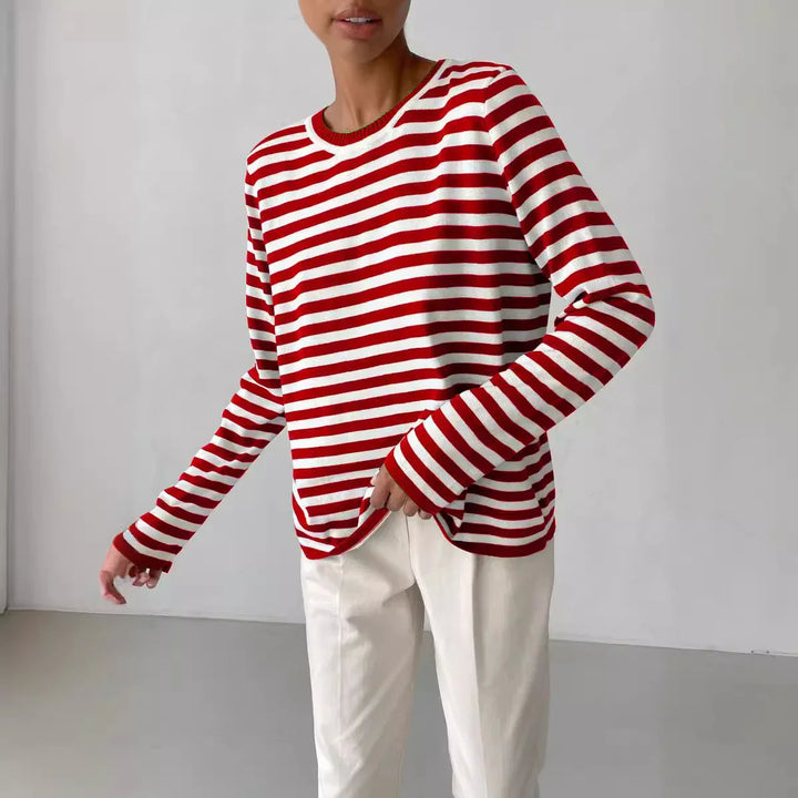 Margaux Striped Crew Sweater