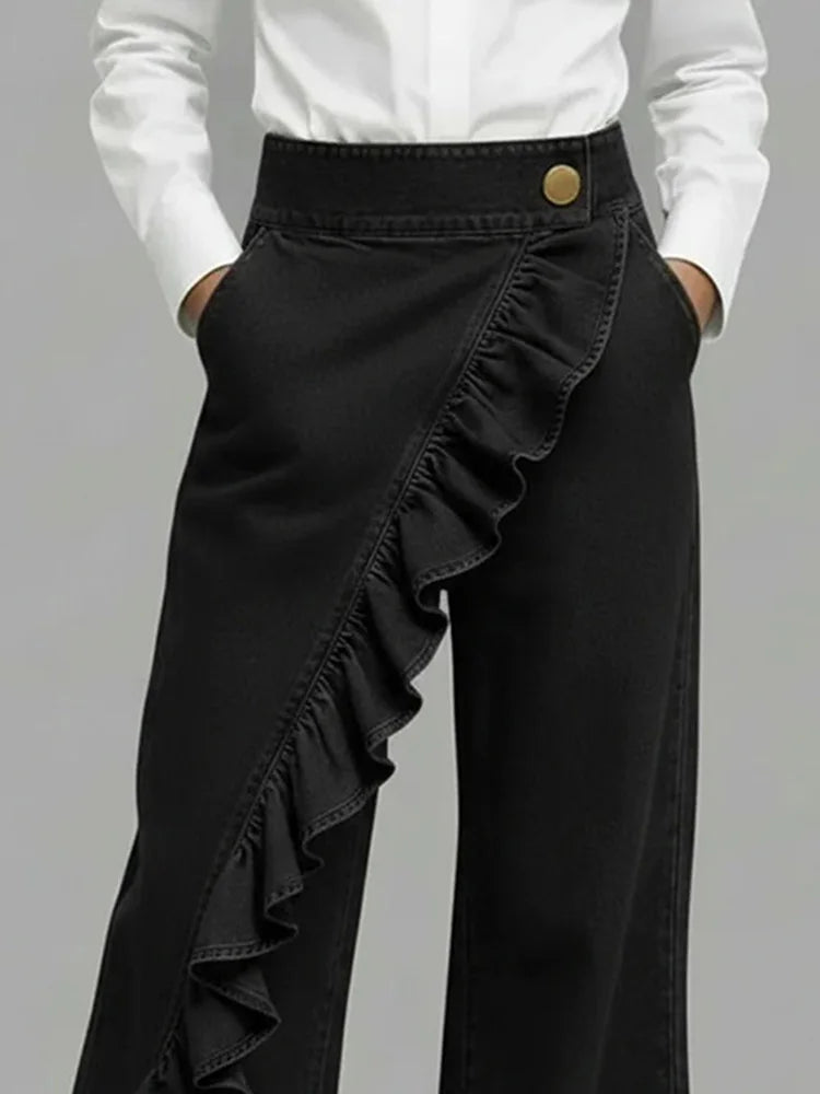 Veronica Ruffle Wide Leg Jeans