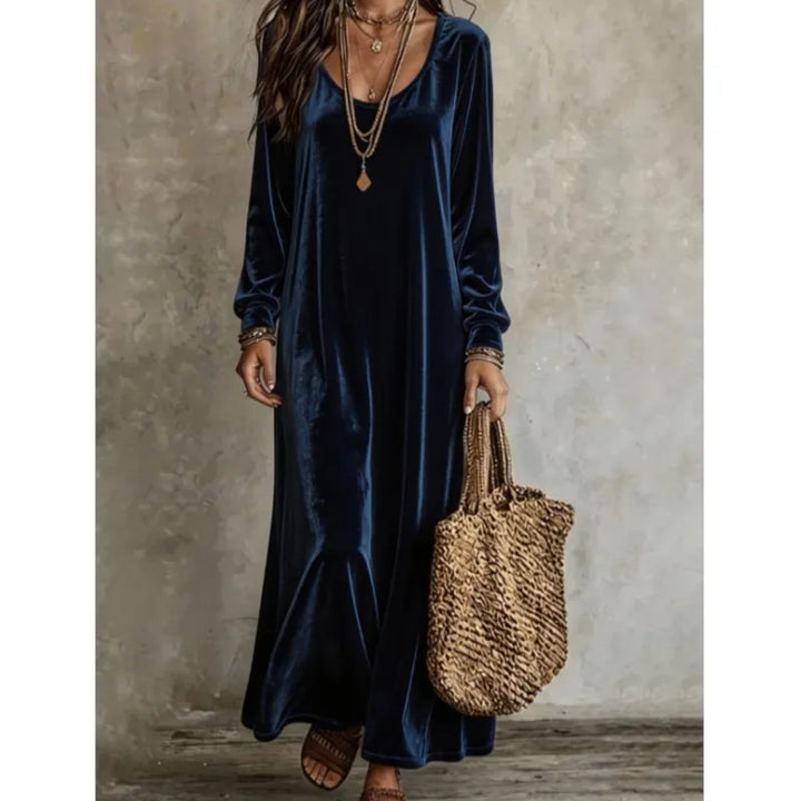 Simone Velvet Finish Maxi Dress