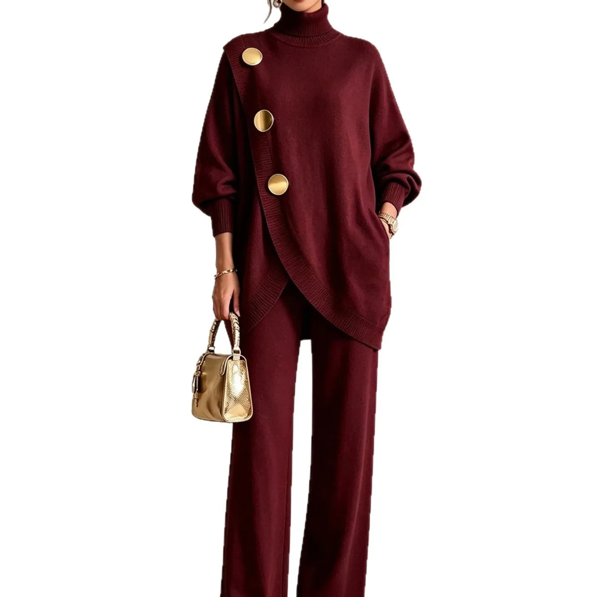 Freya Wrap Front Sweater Set