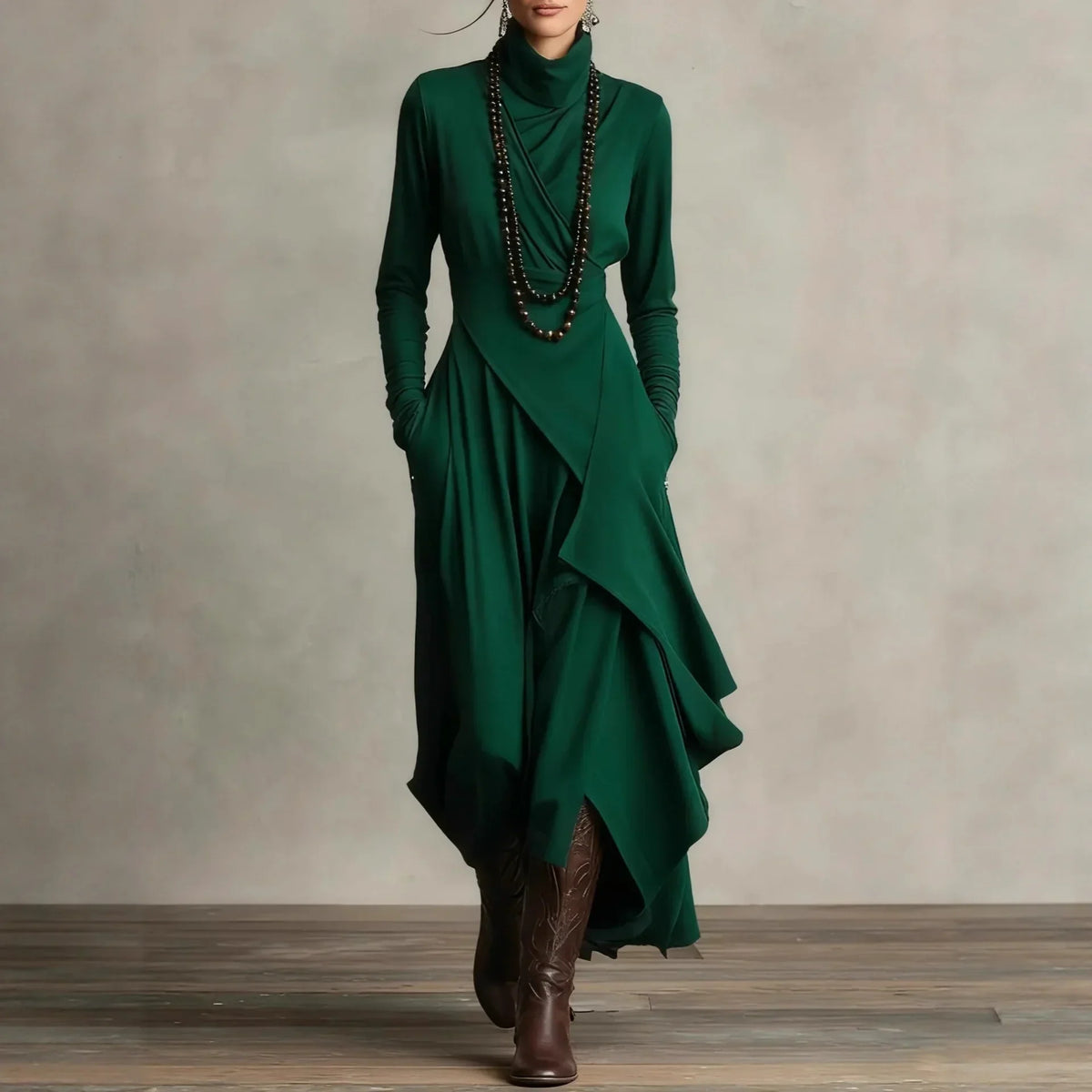 Fiona Draped Crossover Maxi Dress