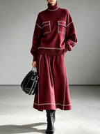 Madona Turtleneck Skirt Set