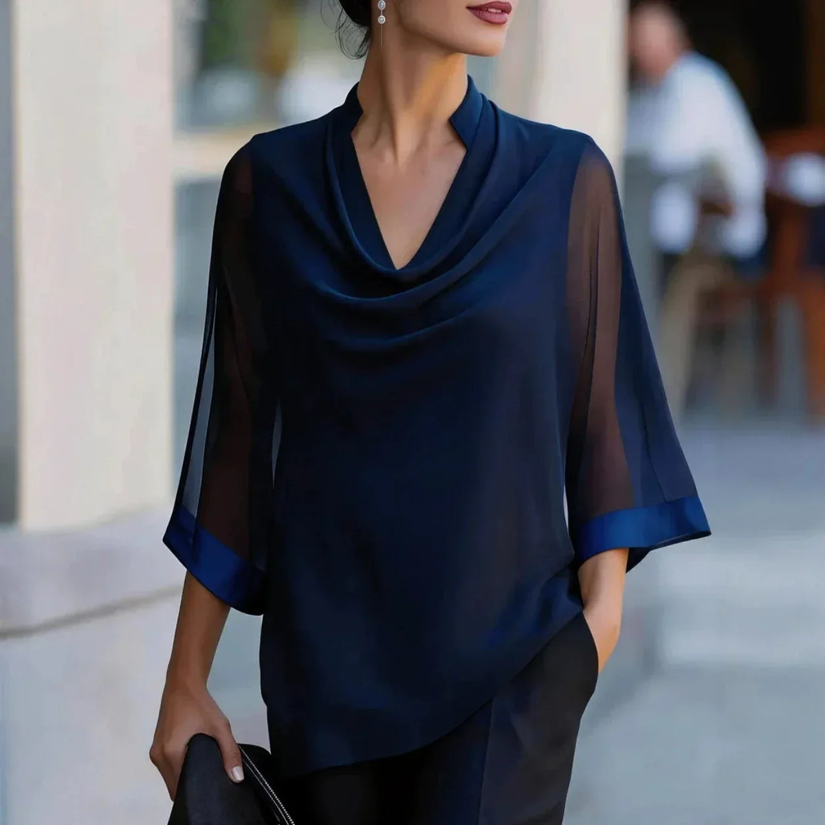 Wren Draped Chiffon Blouse