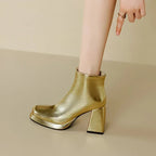 Paloma Metallic Platform Ankle Boots