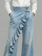 Veronica Ruffle Wide Leg Jeans