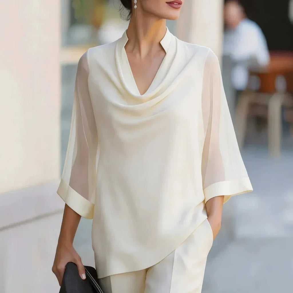 Wren Draped Chiffon Blouse