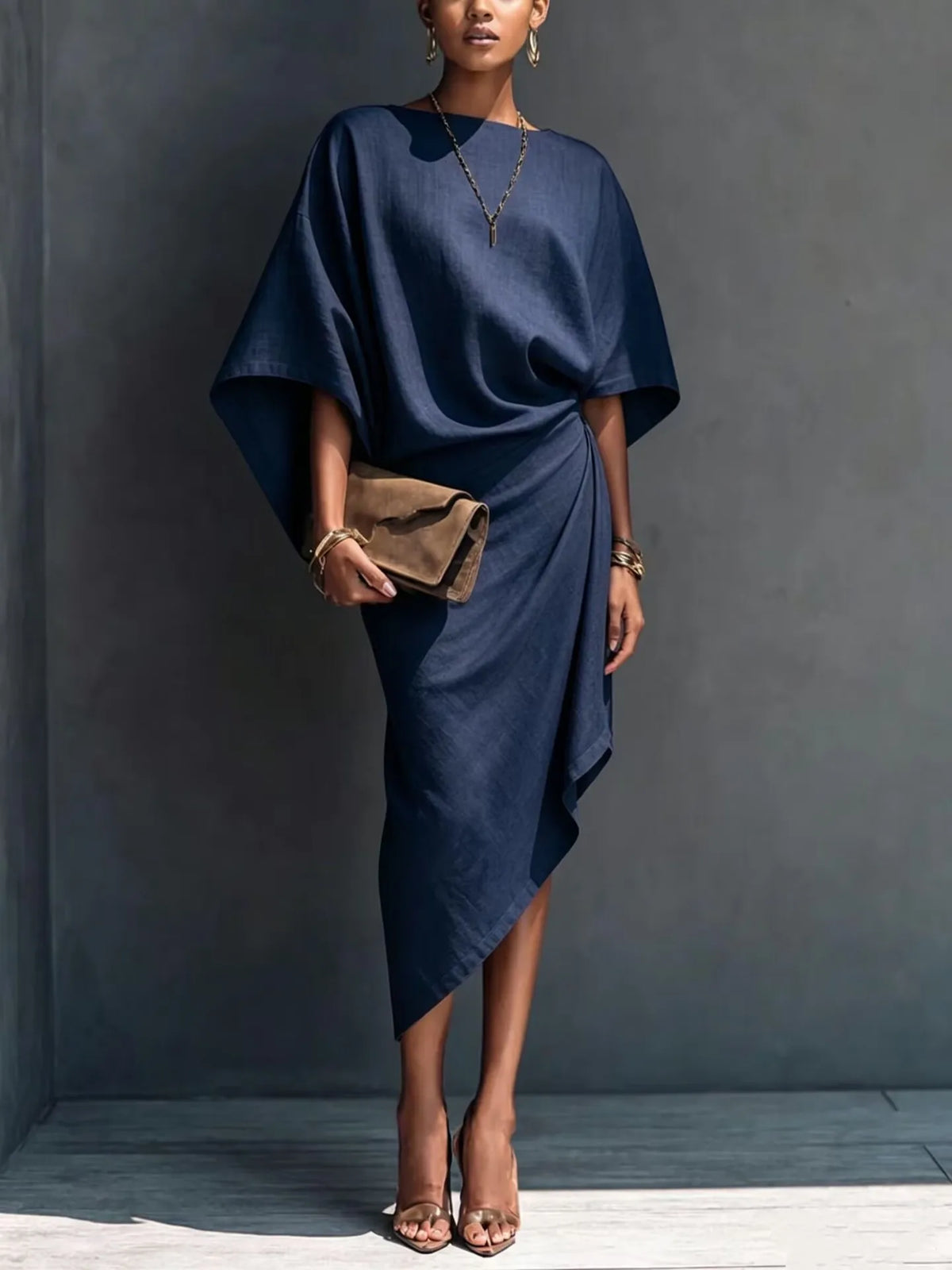 Isolde Batwing Sleeve Midi Dress