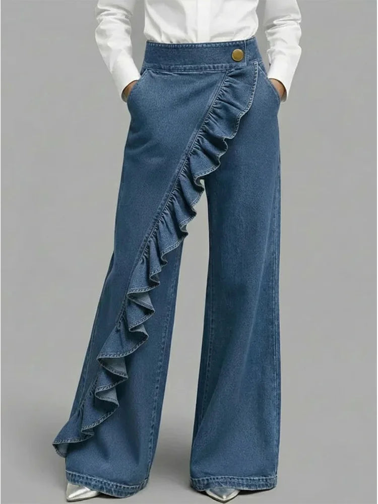 Veronica Ruffle Wide Leg Jeans