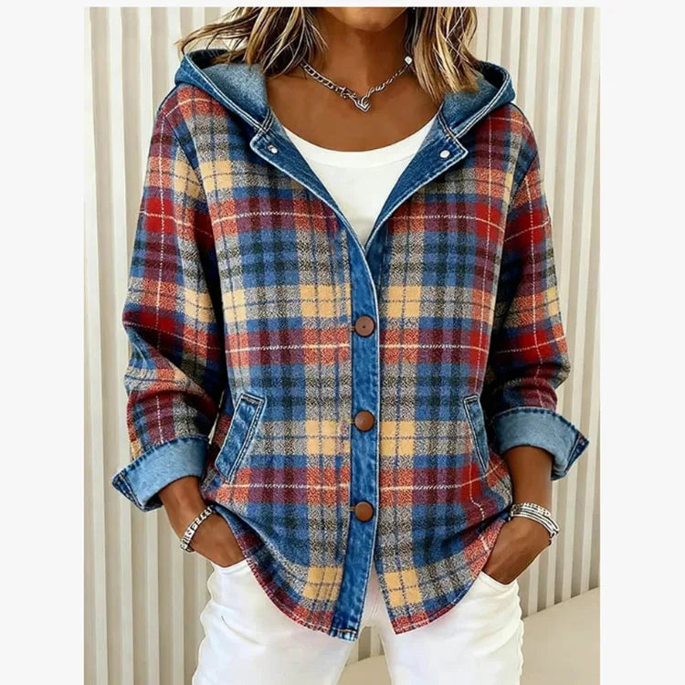 Fiona Contrast Plaid Jacket