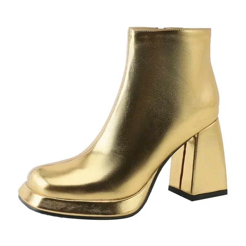 Paloma Metallic Platform Ankle Boots