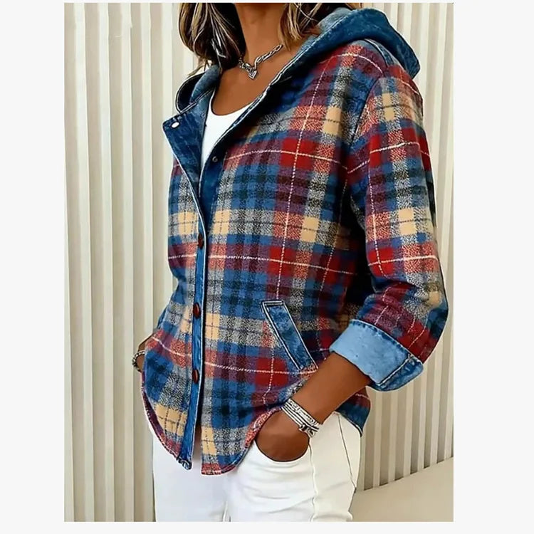 Fiona Contrast Plaid Jacket