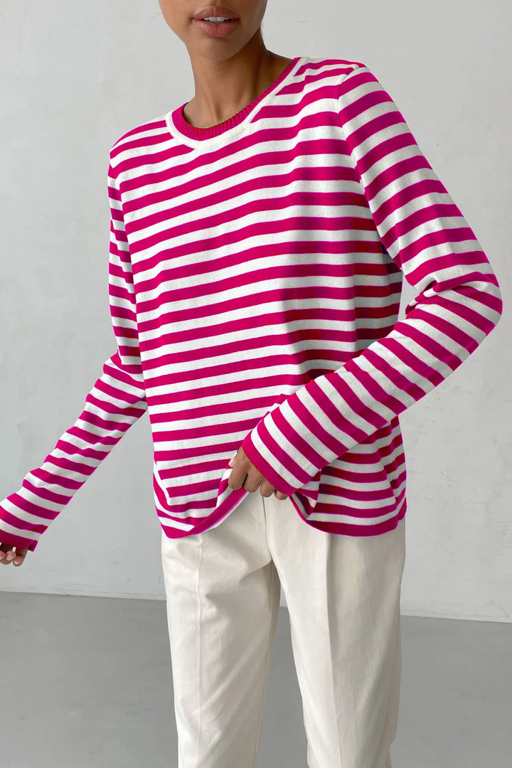 Margaux Striped Crew Sweater
