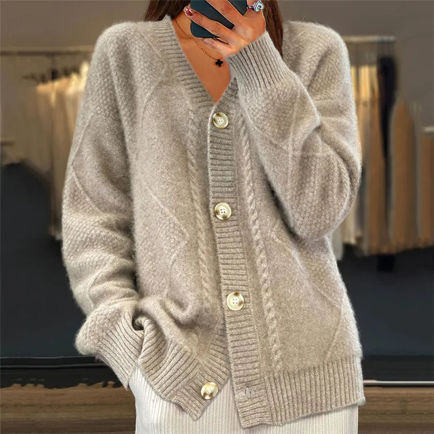 Wyonna Cable Knit Button Cardigan