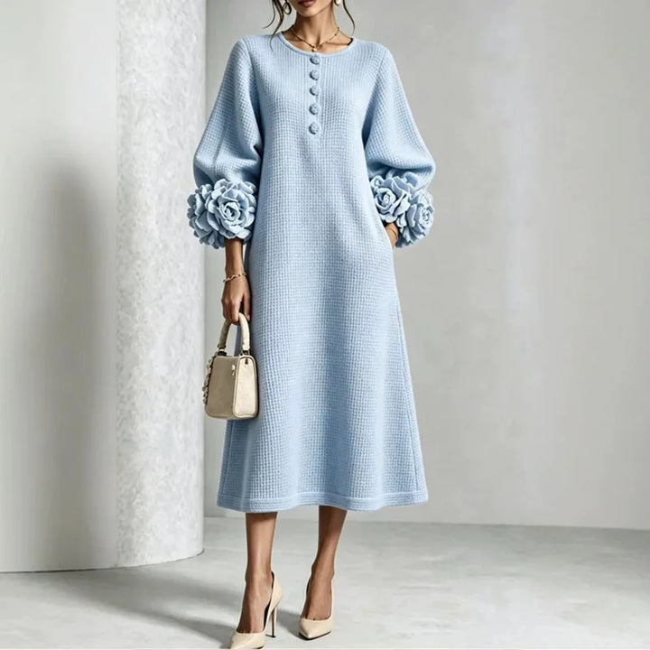 Thalia Button Front Knit Midi Dress