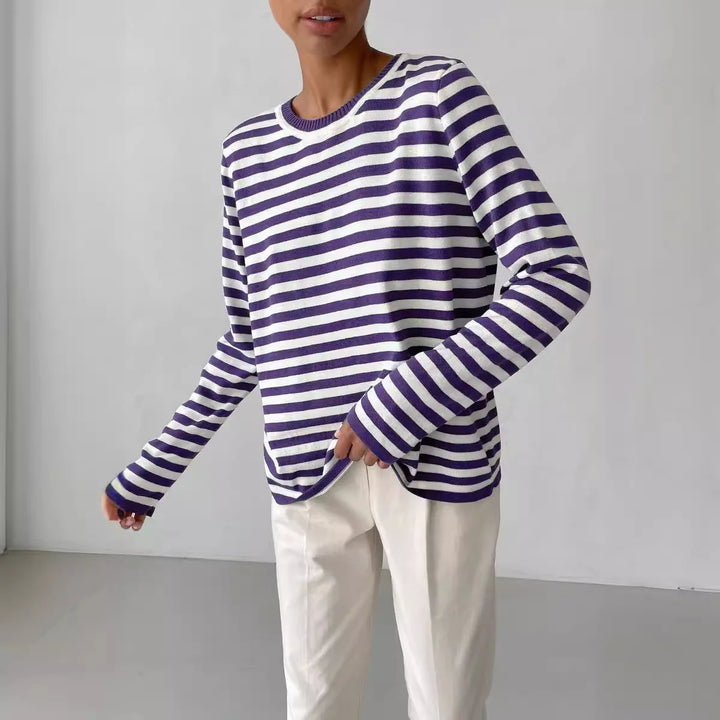 Margaux Striped Crew Sweater