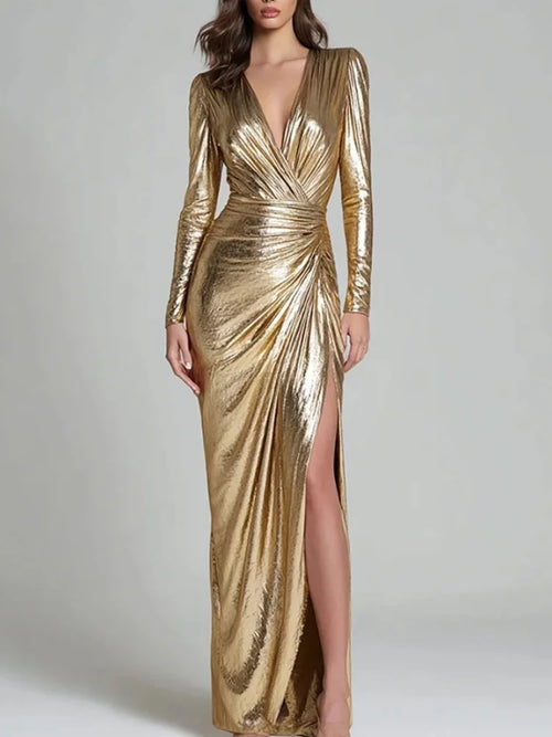 Anuka Ruched Wrap Maxi Dress