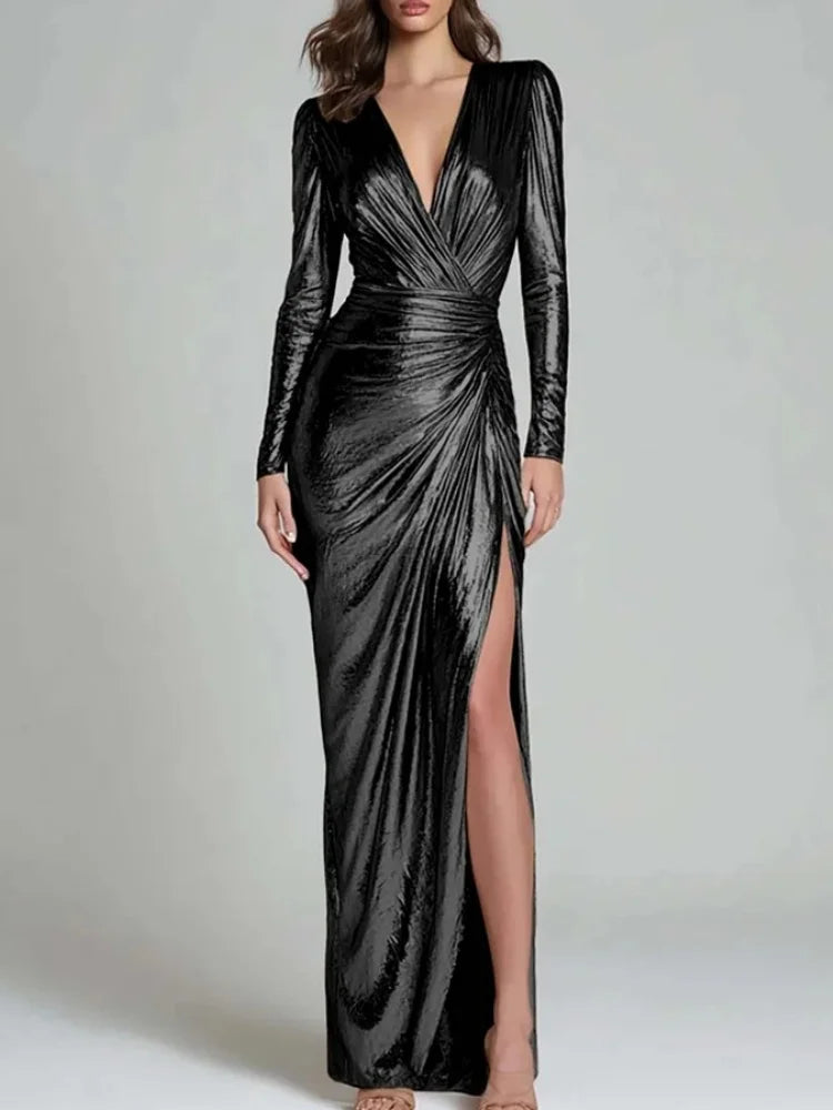 Anuka Ruched Wrap Maxi Dress