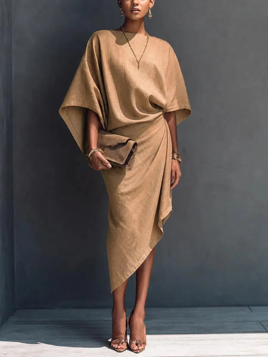 Isolde Batwing Sleeve Midi Dress