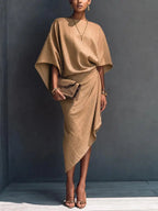Isolde Batwing Sleeve Midi Dress