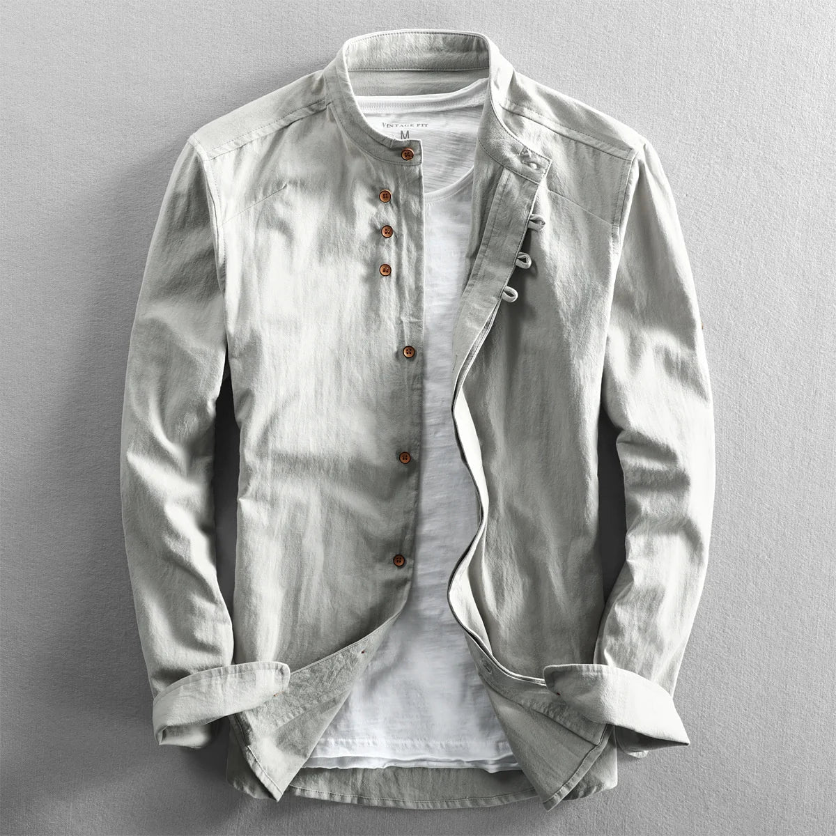 Velmont Slim Fit Linen Henley Shirt