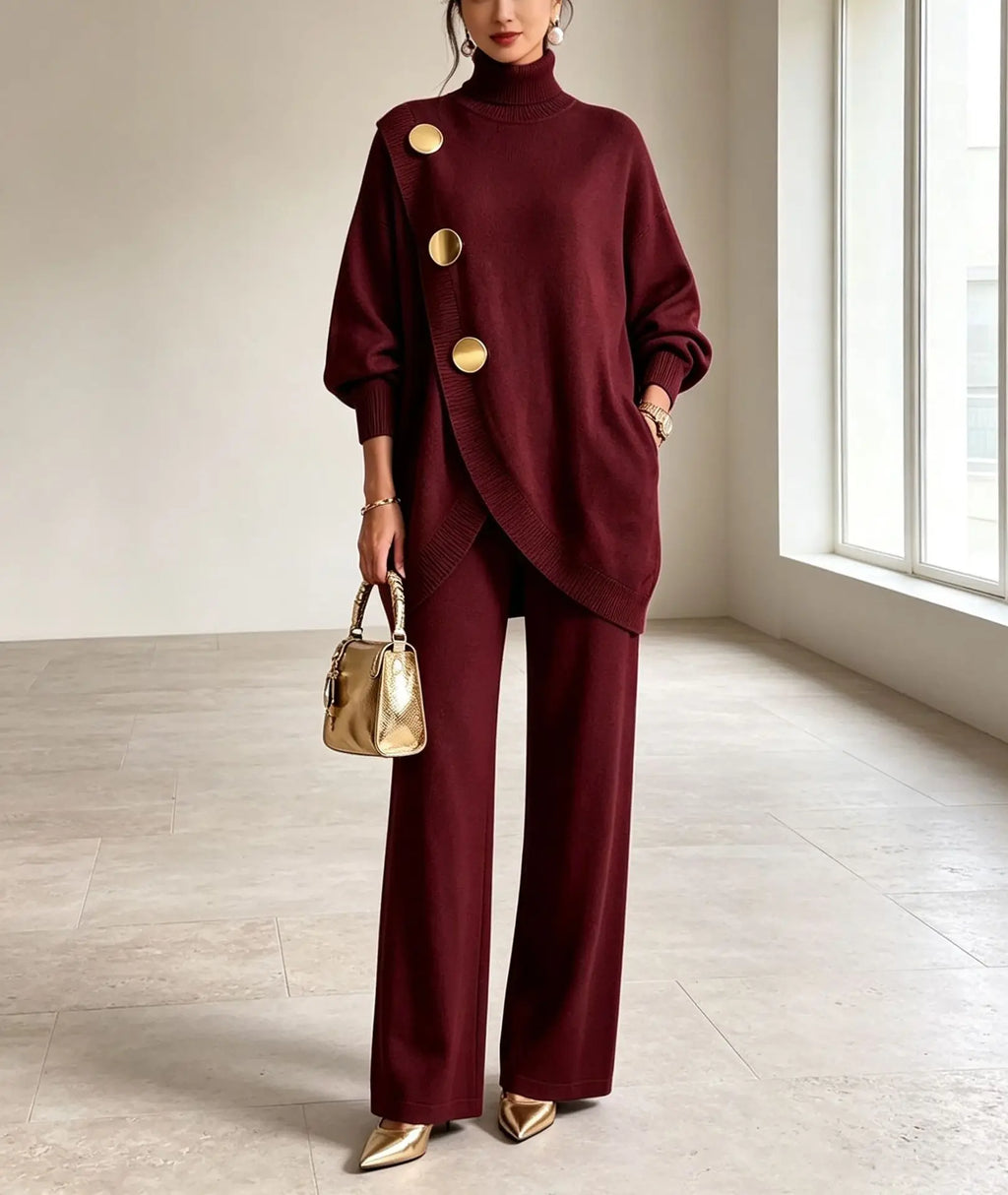 Freya Wrap Front Sweater Set