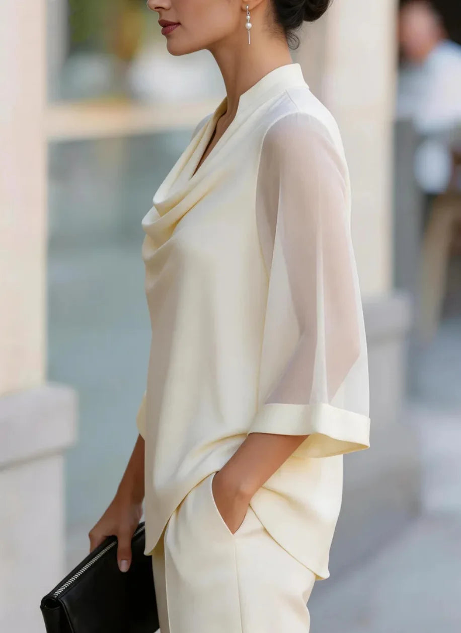 Wren Draped Chiffon Blouse