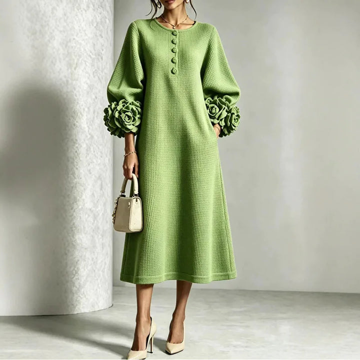 Thalia Button Front Knit Midi Dress