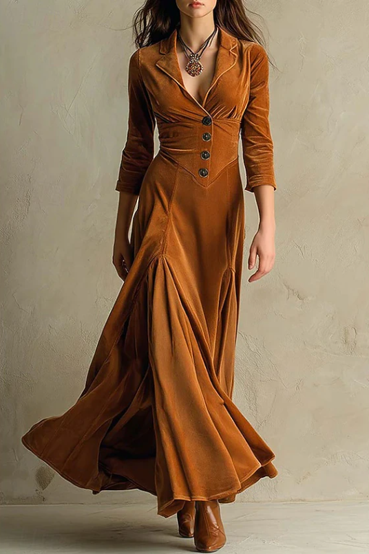 Lorena Elegant V-Neck Maxi Dress