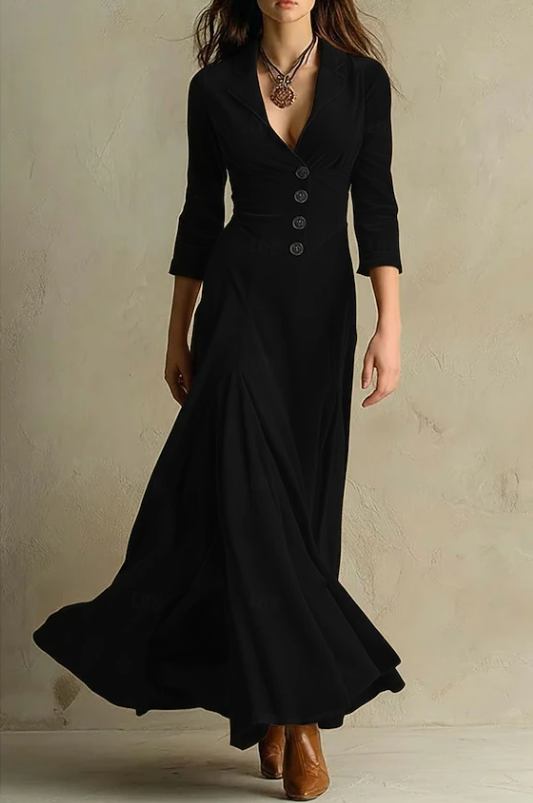 Lorena Elegant V-Neck Maxi Dress