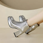 Paloma Metallic Platform Ankle Boots