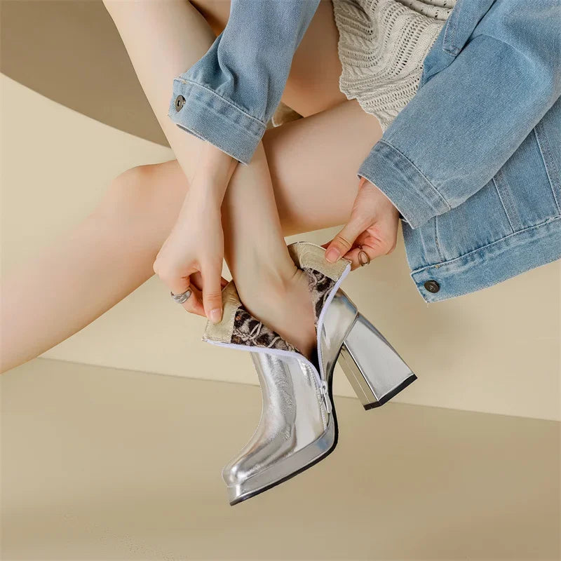 Paloma Metallic Platform Ankle Boots