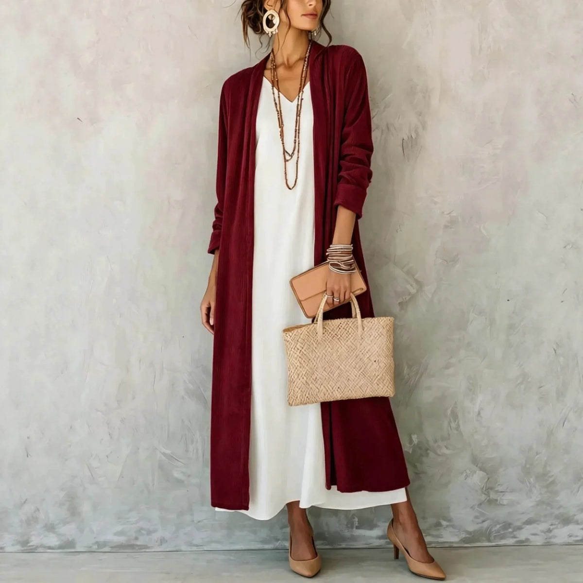 Gemma Corduroy Long Cardigan