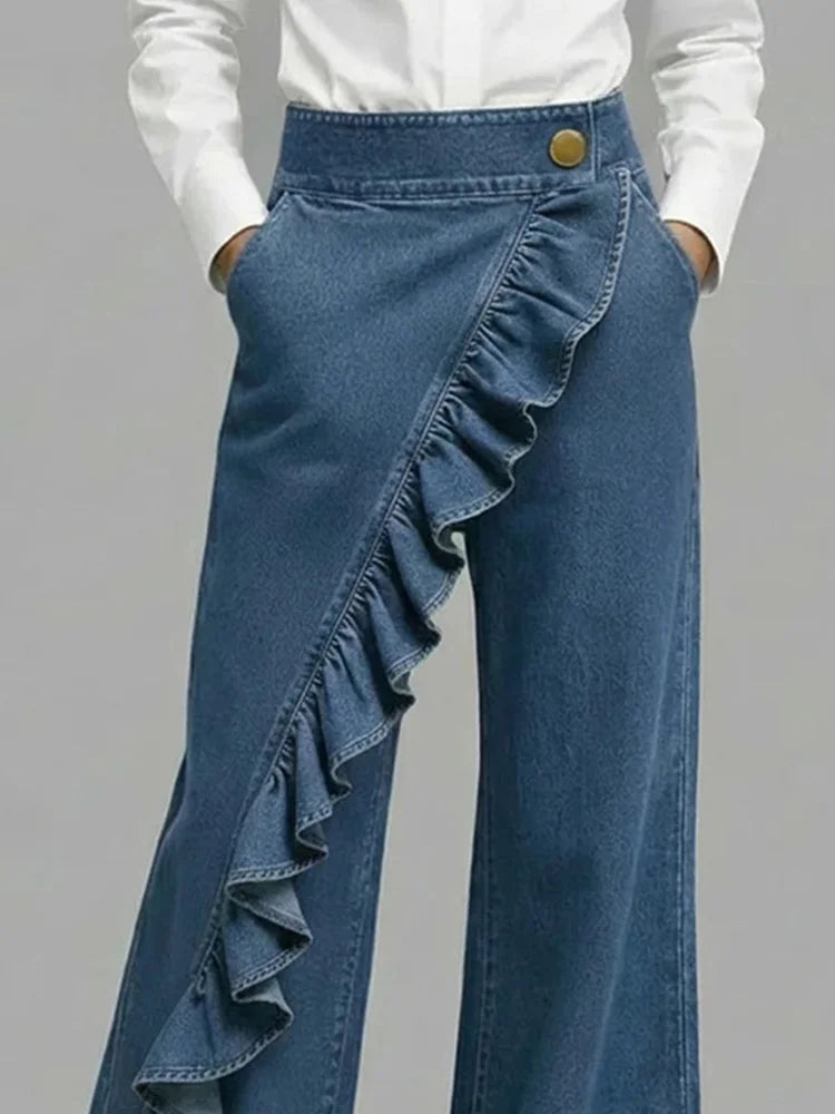 Veronica Ruffle Wide Leg Jeans